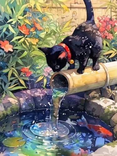 WELIWE Stickerei-Kreuzstich-Set 11CT Vorgedruckte Leinwand DIY Kunst Kreuzstich Kit für Anfänger Kinder Heimdekoration Katze trinkt Wasser 40×50 cm WELIWE Stickerei-Kreuzstich-Set 11CT Vorgedruckte Leinwand DIY Kunst Kreuzstich Kit für Anfänger Kinder Heimdekoration Katze trinkt Wasser 40×50 cm von WELIWE