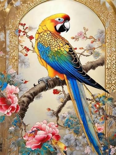 WELIWE Stickerei-Kreuzstich-Set 11CT Vorgedruckte Leinwand DIY Kunst Kreuzstich Kit für Anfänger Kinder Heimdekoration Papageivogel 40×50 cm WELIWE Stickerei-Kreuzstich-Set 11CT Vorgedruckte Leinwand DIY Kunst Kreuzstich Kit für Anfänger Kinder Heimdekoration Papageivogel 40×50 cm von WELIWE