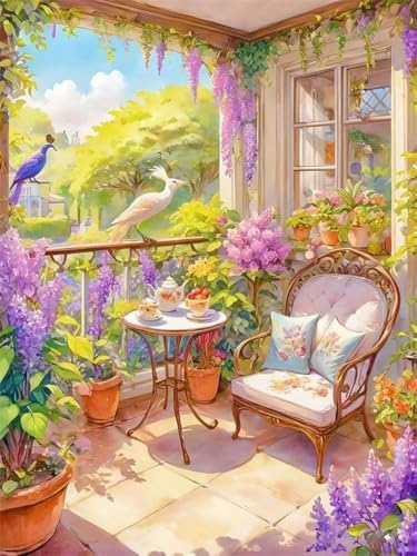 WELIWE Stickerei-Kreuzstich-Set 11CT Vorgedruckte Leinwand DIY Kunst Kreuzstich Kit für Anfänger Kinder Heimdekoration Pfauenblumenhaus 40×50 cm WELIWE Stickerei-Kreuzstich-Set 11CT Vorgedruckte Leinwand DIY Kunst Kreuzstich Kit für Anfänger Kinder Heimdekoration Pfauenblumenhaus 40×50 cm von WELIWE