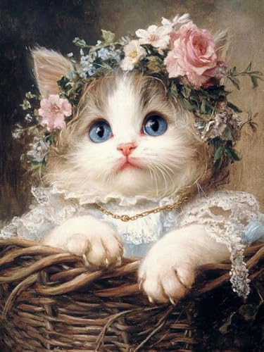 WELIWE Stickerei-Kreuzstich-Set 11CT Vorgedruckte Leinwand DIY Kunst Kreuzstich Kit für Anfänger Kinder Heimdekoration Tierkatze 40×50 cm WELIWE Stickerei-Kreuzstich-Set 11CT Vorgedruckte Leinwand DIY Kunst Kreuzstich Kit für Anfänger Kinder Heimdekoration Tierkatze 40×50 cm von WELIWE