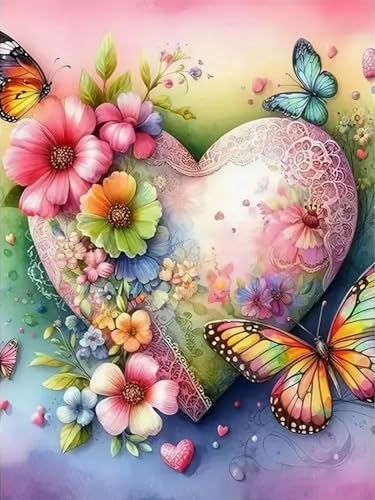 WELIWE Vorgedruckt Kreuzstich kit für Erwachsene 11CT Stickerei Set DIY Starter Stickbild Handwerk Heimdekoration Blume Schmetterling 40×50 cm WELIWE Vorgedruckt Kreuzstich kit für Erwachsene 11CT Stickerei Set DIY Starter Stickbild Handwerk Heimdekoration Blume Schmetterling 40×50 cm von WELIWE