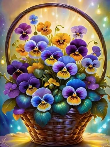 WELIWE Vorgedruckt Kreuzstich kit für Erwachsene 11CT Stickerei Set DIY Starter Stickbild Handwerk Heimdekoration Blumenkörbe 40×50 cm von WELIWE