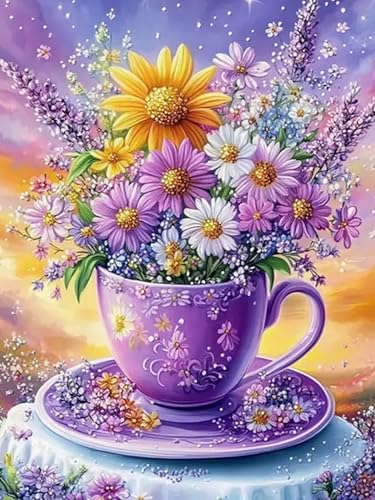 WELIWE Vorgedruckt Kreuzstich kit für Erwachsene 11CT Stickerei Set DIY Starter Stickbild Handwerk Heimdekoration Blumenwasserbecher 40×50 cm WELIWE Vorgedruckt Kreuzstich kit für Erwachsene 11CT Stickerei Set DIY Starter Stickbild Handwerk Heimdekoration Blumenwasserbecher 40×50 cm von WELIWE
