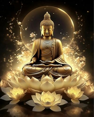 WELIWE Vorgedruckt Kreuzstich kit für Erwachsene 11CT Stickerei Set DIY Starter Stickbild Handwerk Heimdekoration Buddha-Statue Lotus 40×50cm WELIWE Vorgedruckt Kreuzstich kit für Erwachsene 11CT Stickerei Set DIY Starter Stickbild Handwerk Heimdekoration Buddha-Statue Lotus 40×50cm von WELIWE