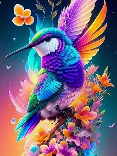 WELIWE Vorgedruckt Kreuzstich kit für Erwachsene 11CT Stickerei Set DIY Starter Stickbild Handwerk Heimdekoration Farbiger Vogel 40×50 cm von WELIWE