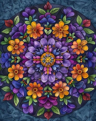 WELIWE Vorgedruckt Kreuzstich kit für Erwachsene 11CT Stickerei Set DIY Starter Stickbild Handwerk Heimdekoration Mandala flower 40×50cm WELIWE Vorgedruckt Kreuzstich kit für Erwachsene 11CT Stickerei Set DIY Starter Stickbild Handwerk Heimdekoration Mandala flower 40×50cm von WELIWE