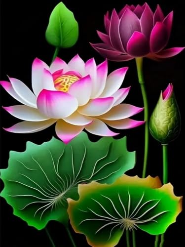 WELIWE Vorgedruckt Kreuzstich kit für Erwachsene 11CT Stickerei Set DIY Starter Stickbild Handwerk Heimdekoration Roter Lotus 40×50 cm WELIWE Vorgedruckt Kreuzstich kit für Erwachsene 11CT Stickerei Set DIY Starter Stickbild Handwerk Heimdekoration Roter Lotus 40×50 cm von WELIWE