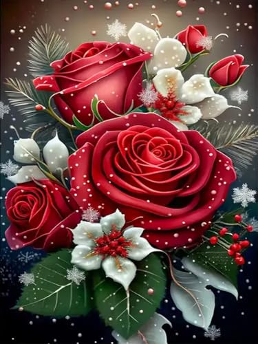 WELIWE Vorgedruckt Kreuzstich kit für Erwachsene 11CT Stickerei Set DIY Starter Stickbild Handwerk Heimdekoration Schöne Blumen 40×50 cm von WELIWE