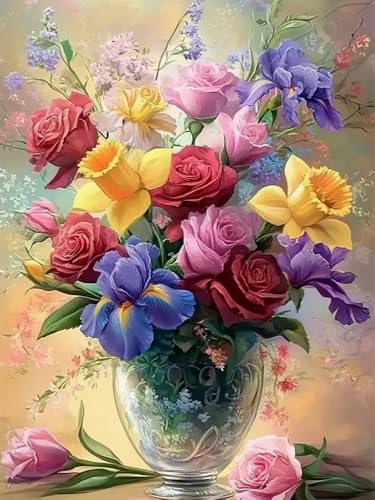 WELIWE Vorgedruckt Kreuzstich kit für Erwachsene 11CT Stickerei Set DIY Starter Stickbild Handwerk Heimdekoration Schöne Blumen 40×50 cm WELIWE Vorgedruckt Kreuzstich kit für Erwachsene 11CT Stickerei Set DIY Starter Stickbild Handwerk Heimdekoration Schöne Blumen 40×50 cm von WELIWE