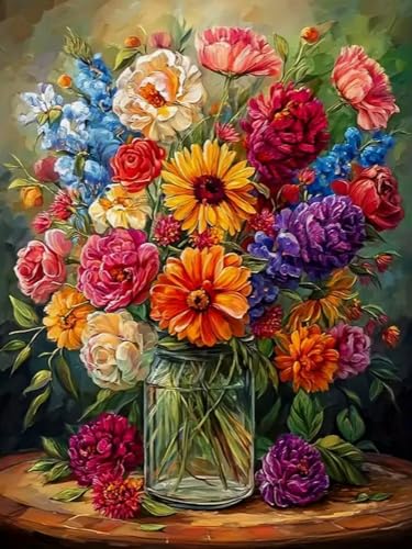 WELIWE Vorgedruckt Kreuzstich kit für Erwachsene 11CT Stickerei Set DIY Starter Stickbild Handwerk Heimdekoration Stillleben mit Blumen 40×50 cm WELIWE Vorgedruckt Kreuzstich kit für Erwachsene 11CT Stickerei Set DIY Starter Stickbild Handwerk Heimdekoration Stillleben mit Blumen 40×50 cm von WELIWE
