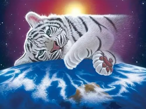 WELIWE Vorgedruckt Kreuzstich kit für Erwachsene 11CT Stickerei Set DIY Starter Stickbild Handwerk Heimdekoration Süßer kleiner Tiger 40×50 cm WELIWE Vorgedruckt Kreuzstich kit für Erwachsene 11CT Stickerei Set DIY Starter Stickbild Handwerk Heimdekoration Süßer kleiner Tiger 40×50 cm von WELIWE