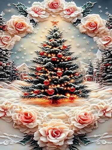 WELIWE Vorgedruckt Kreuzstich kit für Erwachsene 11CT Stickerei Set DIY Starter Stickbild Handwerk Heimdekoration Weihnachtsbaum 40×50 cm WELIWE Vorgedruckt Kreuzstich kit für Erwachsene 11CT Stickerei Set DIY Starter Stickbild Handwerk Heimdekoration Weihnachtsbaum 40×50 cm von WELIWE