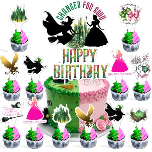 25 Stück Hexen-Thema-Kuchenaufsätze, Hexen-Kuchendekoration, Hexen-Kuchendekoration, Geburtstagsparty-Dekorationen, Film-Geburtstagsparty-Kuchendekorationen von WELL BUY