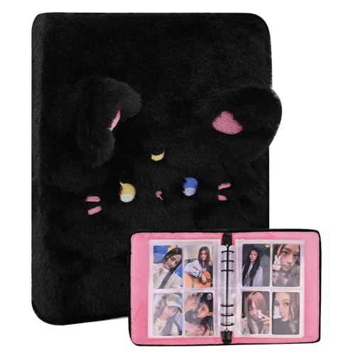 Kpop - Carpeta de fotos con 30 páginas interiores de 5 x 7,6 cm, 6 anillos, protector de tarjetas de 4 bolsillos (gatito ) von WELLRI