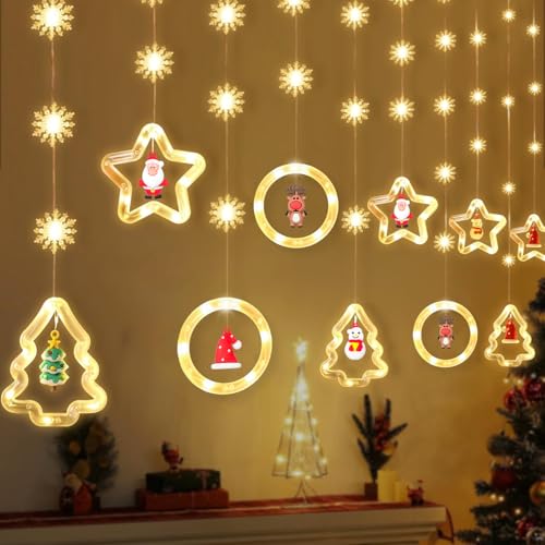 WELLTE 10er Set LED Lichterkette Weihnachten, 3m 8 Modi Lichtervorhang Weihnachten mit Fernbedienung, Fensterdeko Hängend Fensterlicht, IP44 Wasserdicht, für Innen Außen Weihnachtsfeier WELLTE 10er Set LED Lichterkette Weihnachten, 3m 8 Modi Lichtervorhang Weihnachten mit Fernbedienung, Fensterdeko Hängend Fensterlicht, IP44 Wasserdicht, für Innen Außen Weihnachtsfeier von WELLTE