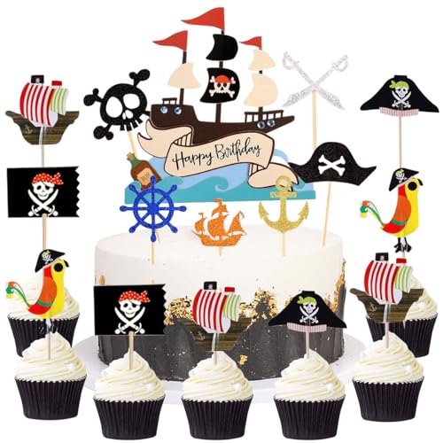 31 Stück Piraten Tortendeko, Piraten Geburtstag Cupcake Deko, Piraten Kuchen Deko, Piraten Muffin Deko, Piraten Cupcake Topper, Piraten Kuchendeckel für Geburtstag Themen Party 31 Stück Piraten Tortendeko, Piraten Geburtstag Cupcake Deko, Piraten Kuchen Deko, Piraten Muffin Deko, Piraten Cupcake Topper, Piraten Kuchendeckel für Geburtstag Themen Party von WELLXUNK