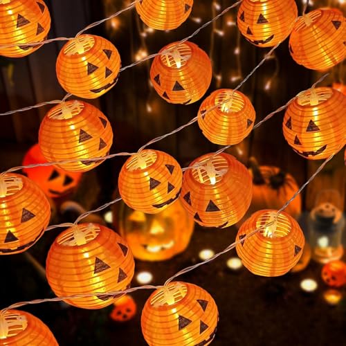 Halloween Lichterkette, Halloween LED Lichterkette, Halloween Lichterkette Kürbis, 3M 20 LED Orange Lichterkette, Halloween Kürbis Lichter, Halloween Kürbis Deko Lichterkette, für Außen Innen Deko Halloween Lichterkette, Halloween LED Lichterkette, Halloween Lichterkette Kürbis, 3M 20 LED Orange Lichterkette, Halloween Kürbis Lichter, Halloween Kürbis Deko Lichterkette, für Außen Innen Deko von WELLXUNK