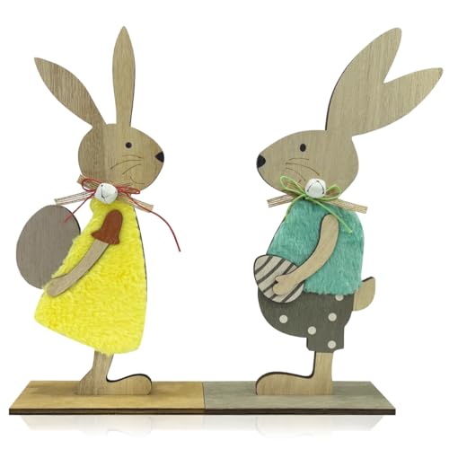 Osterhase Deko aus Holz, 2 Stück Osterhasen Deko zum Hinstellen, Osterdeko holz Hase Deko, Ostern Hase Aufsteller, Osterhase Figur Holz, Osterdekoration Garten Osterhasen Osterhase Deko aus Holz, 2 Stück Osterhasen Deko zum Hinstellen, Osterdeko holz Hase Deko, Ostern Hase Aufsteller, Osterhase Figur Holz, Osterdekoration Garten Osterhasen von WELLXUNK