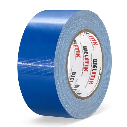 WELSTIK Professional-Klebeband Blau, wasserdichtes Klebebandgewebe, farbiges Gaffer-Klebeband für Reparaturen, Heimwerken, Basteln, Verwendung im Innen- und Außenbereich, 50 mm x 41 m von WELSTIK