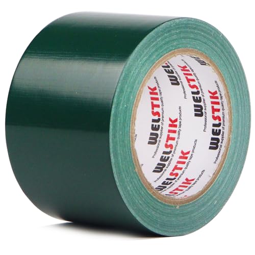 WELSTIK Grünes Panzertape Wasserfest 75mm Breite x 41m Green Panzerband Gewebeklebeband - Gewebeband - Klebeband Extra Stark von WELSTIK