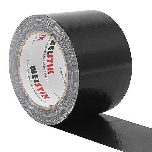 WELSTIK Universal Gewebeband - Gewebeverstärktes Ductape zum Reparieren, Bündeln, Verstärken oder Abdichten 75mm Breite x 41m Klebeband, Schwarz von WELSTIK
