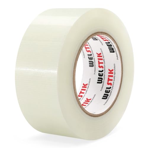 WELSTIK Professional-Klebeband, wasserdichtes Panzertape, farbiges Gaffer-Klebeband für Reparaturen, Basteln, Verwendung im Innen- und Außenbereich, 50 mm x 41 m, klar von WELSTIK