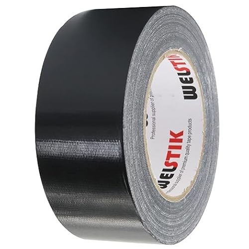 WELSTIK Professional Klebeband schwarz, wasserdichtes Panzertape, farbiges Gaffer-Klebeband für Reparaturen, Heimwerken, Basteln, Verwendung im Innen- und Außenbereich, 50 mm x 41 m von WELSTIK