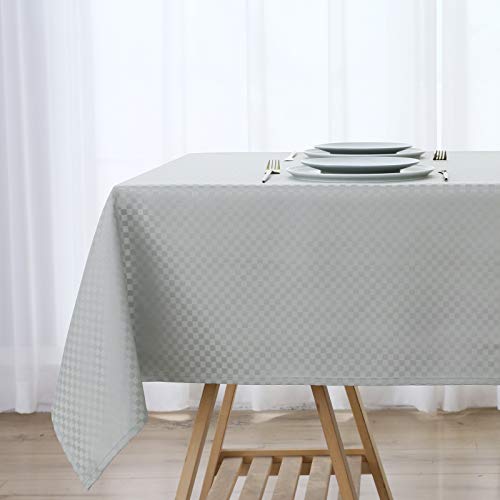 WELTRXE Tischdecke, Tischtuch aus Polyester mit Lotuseffekt Wasserabweisend, abwaschbar Tisch Decke, Tischwäsche Größe & Farbe wählbar 140 × 240silbergrau von WELTRXE