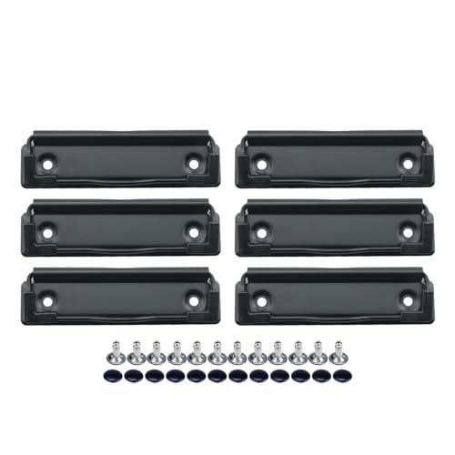WELWIK Klemmbrett-Klemme, 7,1 cm lang, schwarz, polierte Metall-Clips mit Nieten, montierbare Klemmbrett-Klemme, Hardware-Informationen/Dokumente/Menüordner zum Präsentieren von Kunstwerken, 6 Stück WELWIK Klemmbrett-Klemme, 7,1 cm lang, schwarz, polierte Metall-Clips mit Nieten, montierbare Klemmbrett-Klemme, Hardware-Informationen/Dokumente/Menüordner zum Präsentieren von Kunstwerken, 6 Stück von WELWIK