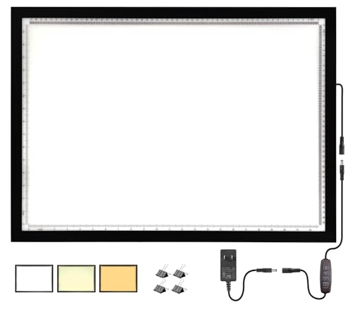 WELZK 10000+ Lux High Bright leuchttisch a2, 3 Colors Light Pad. 10 Levels Dimming Diamond Painting leuchttisch, Tracing lichtpad, Drawing leuchtpad, etc von WELZK