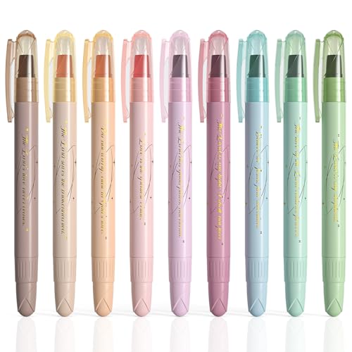 WEMATE Bibel Textmarker, 9-Teiliges Gel Textmarker Set in Verschiedenen Farben, Bibel Marker, Hübsches Bibel Zubehör zum Markieren von Bibelstellen, Farbcodierung und Hervorheben von Büchern von WEMATE