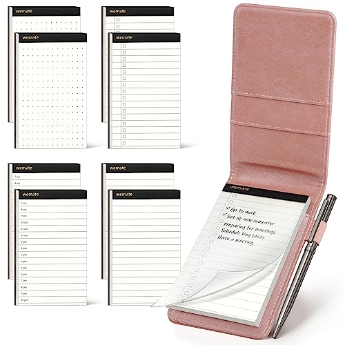 WEMATE Notizblockhalter aus PU-Leder – Mini-Notizblöcke mit 8 Minen und Metall-Kugelschreiber für Meetings, tägliche Aufzeichnungen und Notizen Roségold WEMATE Notizblockhalter aus PU-Leder – Mini-Notizblöcke mit 8 Minen und Metall-Kugelschreiber für Meetings, tägliche Aufzeichnungen und Notizen Roségold von WEMATE