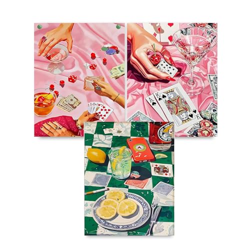 WEMEON 3 Stück Malen Nach Zahlen Erwachsene(30X40cm)- Spieltisch Malen nach Zahlen, Malen Nach Zahlen Kit mit 9 Pinseln, Acrylfarben Handgemalt Ölgemälde Leinwand für Home Decor, Ohne Rahmen von WEMEON