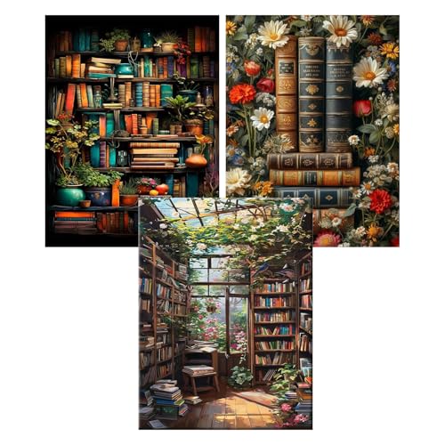 WEMEON Diamond Painting 3er Set Erwachsene, 5D Diamond Painting Bücherregal, Bücherregal Diamant Painting for Mosaik Bastelset Erwachsene, 30x40cm WEMEON Diamond Painting 3er Set Erwachsene, 5D Diamond Painting Bücherregal, Bücherregal Diamant Painting for Mosaik Bastelset Erwachsene, 30x40cm von WEMEON