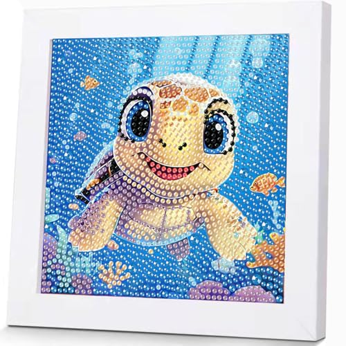 WEMEON Schildkröten Diamond Painting Kinder Mit Rahmen- Basteln Jungs Mädchen ab 6 Jahre 5D, Animals Diamond Painting für Kinder, DIY Mosaic Making Kunsthandwerk zur Wanddekoration18X18cm WEMEON Schildkröten Diamond Painting Kinder Mit Rahmen- Basteln Jungs Mädchen ab 6 Jahre 5D, Animals Diamond Painting für Kinder, DIY Mosaic Making Kunsthandwerk zur Wanddekoration18X18cm von WEMEON