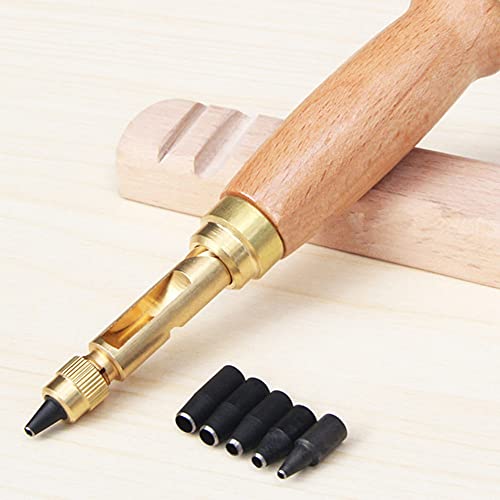 Automatischer Riemenstempel Leder Riemenschraube Locher Locher Holzgriff Buchbinderwerkzeug mit 6 Spitzen 1,5-4 mm Locher Stanzschraubbohrer, A. Automatischer Riemenstempel Leder Riemenschraube Locher Locher Holzgriff Buchbinderwerkzeug mit 6 Spitzen 1,5-4 mm Locher Stanzschraubbohrer, A. von WENDENGY