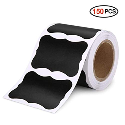 150 Stück/Rolle, blanko, Kreidetafel-Etiketten, abnehmbare Aufkleber für Küchen-Einmachgläser, Dankesaufkleber, Schwarz und Weiß von WENGU