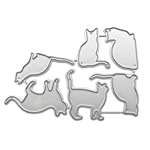 Niedliche Katzen Stanzschablone Scrapbooking DIY Album Stempel Papier Karte für handgemachte Grußkarten Prägung Dekor Handwerk Metall Stanzformen von WENGU