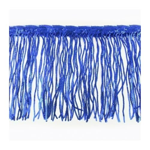 WENH 1-10 Yards 20 cm Paillettenquaste Fransen for Tanzkleid Fransen Spitzenbesatz Band Quasten Glitzerstoff DIY Bekleidungszubehör(Sapphire,20cm-5Yards) von WENH