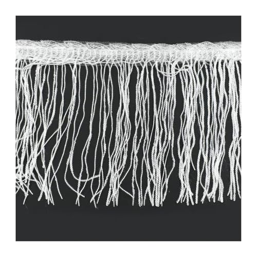 WENH 1-10 Yards 20 cm Paillettenquaste Fransen for Tanzkleid Fransen Spitzenbesatz Band Quasten Glitzerstoff DIY Bekleidungszubehör(Transparent,20cm-3Yards) von WENH