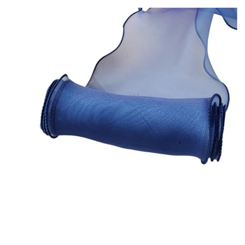 WENH 12 cm x 24 m Chiffonbänder, gewellte Spitzenkantenbänder, handgefertigte Schleife for Selbermachen, Geschenkverpackung, Weihnachts- und Hochzeitsdekoration(Deep Blue) von WENH