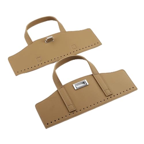 WENH 1Set DIY Handgemachte Häkeln Handtasche Beutel Zubehör Leder Griffe for Frauen Handtasche Hand Nähen Tasche Woven Set(Khaki) von WENH