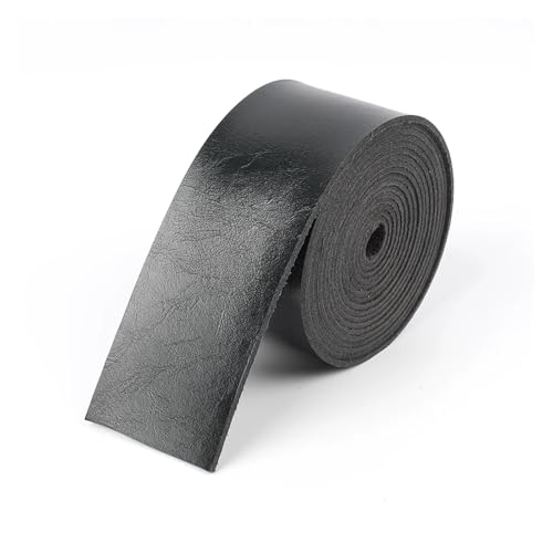 WENH 2 Meter DIY Lederband Bastelstreifen for Lederhandwerk Zubehör Gürtelgriff Schwarz Rot Braun Tasche Dekor Schmuckherstellung Handwerk(Black,2.5CM Width) von WENH