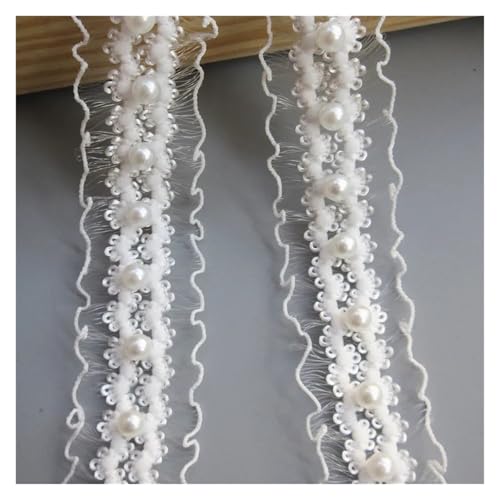 WENH 2 Yards/Lot Weiße Perlen Elastische Spitzenbesatzband Spitzenband Stoff Kragen Kleid Nähen Kleidungsstück Kopfschmuck Materialien 25mm WENH 2 Yards/Lot Weiße Perlen Elastische Spitzenbesatzband Spitzenband Stoff Kragen Kleid Nähen Kleidungsstück Kopfschmuck Materialien 25mm von WENH