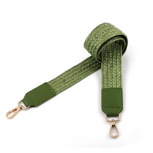WENH Breite gewebte Geldbörsenriemen aus Leder, geflochtene Taschengriffe aus Raffiabast, Ersatzgürtel for Damen, Canvas, Crossbody-Handtasche, DIY-Zubehör(Dark Green) von WENH