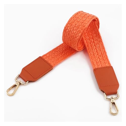 WENH Breite gewebte Geldbörsenriemen aus Leder, geflochtene Taschengriffe aus Raffiabast, Ersatzgürtel for Damen, Canvas, Crossbody-Handtasche, DIY-Zubehör(Orange) von WENH