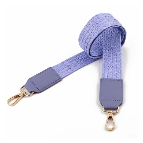 WENH Breite gewebte Geldbörsenriemen aus Leder, geflochtene Taschengriffe aus Raffiabast, Ersatzgürtel for Damen, Canvas, Crossbody-Handtasche, DIY-Zubehör(Purple) von WENH
