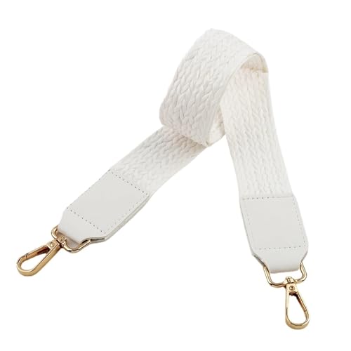 WENH Breite gewebte Geldbörsenriemen aus Leder, geflochtene Taschengriffe aus Raffiabast, Ersatzgürtel for Damen, Canvas, Crossbody-Handtasche, DIY-Zubehör(White) von WENH