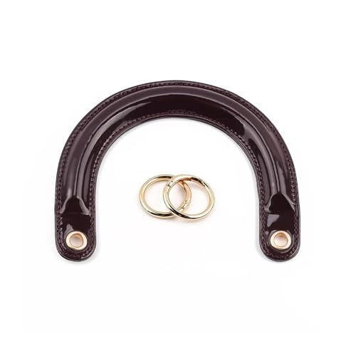 WENH Gepäcktragering Handgelenktaschenring Ersatz Handarbeit Kunstleder PU DIY Gewebter Taschengriff Taschengriff Tragegriff(Blood-Gold Buckle) von WENH