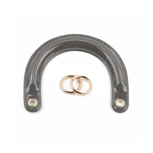 WENH Gepäcktragering Handgelenktaschenring Ersatz Handarbeit Kunstleder PU DIY Gewebter Taschengriff Taschengriff Tragegriff(Grey-Gold Buckle) von WENH